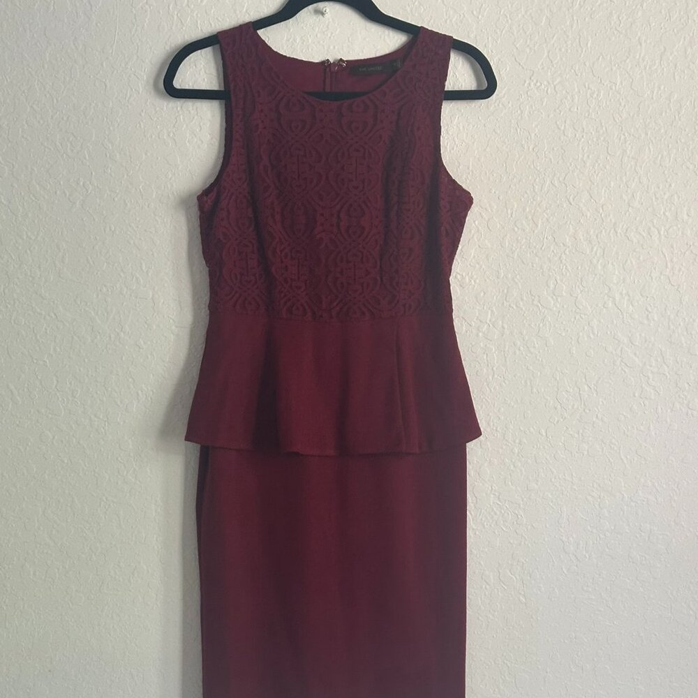 FINAL PRICE The Limited Burgundy Peplum Dress Size XS